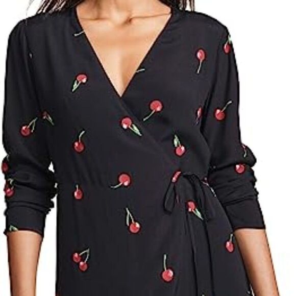 Rails Dress “Lola Metallic Cherries” Wrap Style Nwot Sz XS - Picture 2 of 8